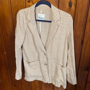 Madewell Gingham Linen Blazer